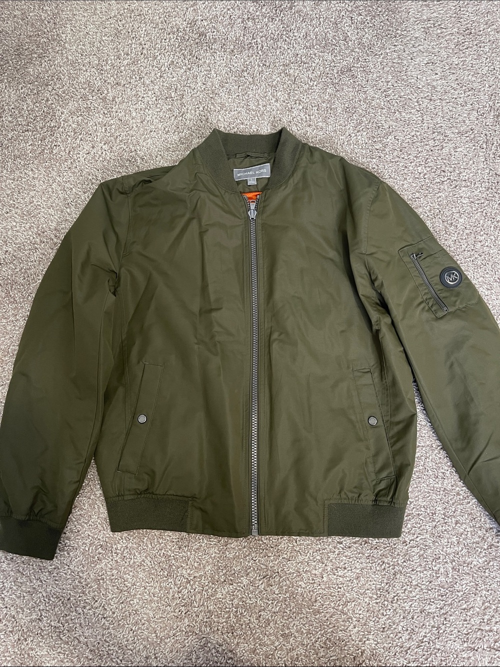 NWOT Michael Kors Olive Green Bomber Jacket
